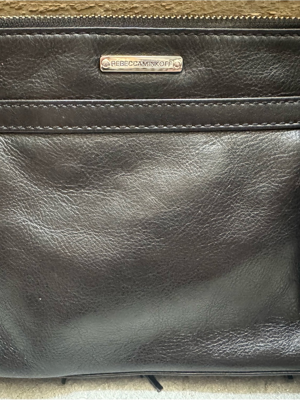 Rebecca Minkoff Black Leather Messenger Bag for Men